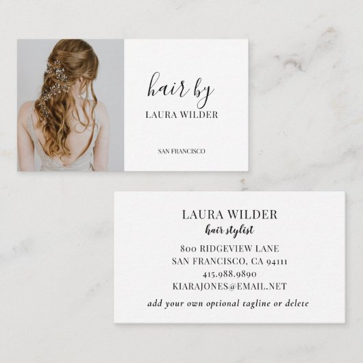 Moderne fotohaarlijst visitekaartje (Voorkant / Achterkant)