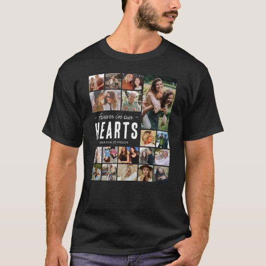 Moderne Fotoherdenkingsbegrafenis T-shirt (Voorkant)