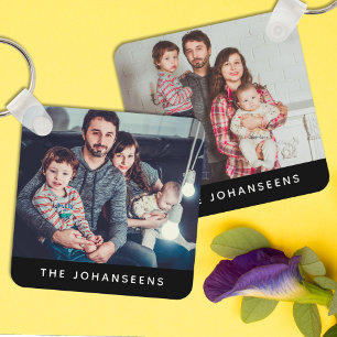Moderne fotohouder eenvoudige sjabloon Familie Sleutelhanger