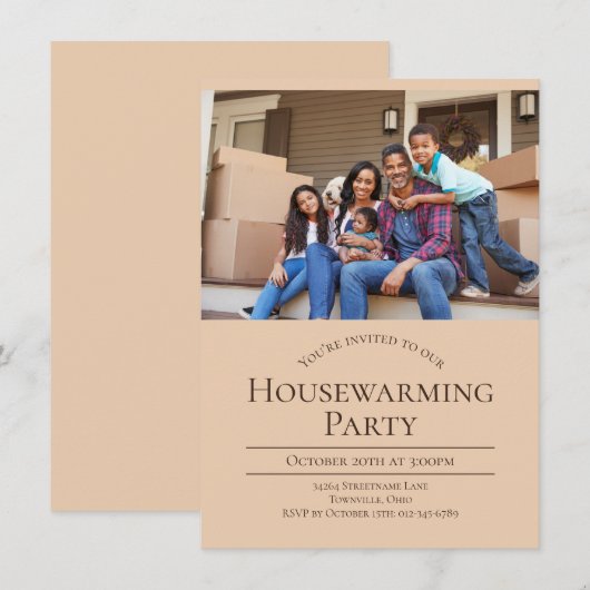 Moderne fotohuisopwarming kaart (Voorkant / Achterkant)