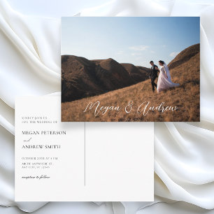 Moderne fotohuwelijk briefkaart