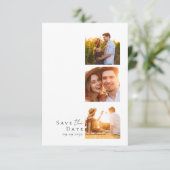 Moderne Fotohuwelijk Kalligrafie Schrift Save The Date (Staand voorkant)