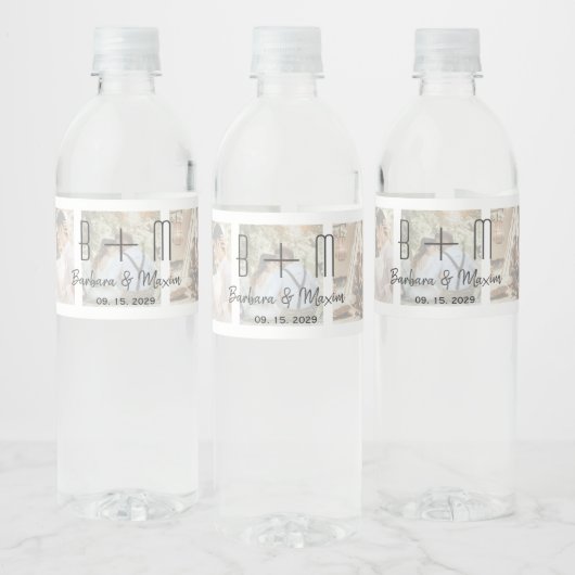 Moderne fotohuwelijksfleslabel waterfles etiket (Flessen)