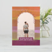 MODERNE FOTOHUWELIJKSUITNODIGING - Gemengde Kleure Kaart (Staand voorkant)