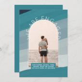 MODERNE FOTOHUWELIJKSUITNODIGING - Gemengde Kleure Kaart (Voorkant / Achterkant)