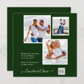 Moderne Fotohuwelijksuitnodiging QR-code RSVP Groe (Voorkant / Achterkant)