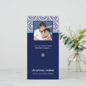 MODERNE FOTOKAART :: gewoon damast 3 Feestdagenkaart (Staand voorkant)