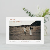 Moderne fotokaart met Save the Date in Folie Uitnodiging (Staand Voorkant)