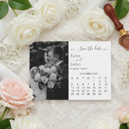 Moderne Fotokalender | Minimalistisch Zwart en Wit Save The Date