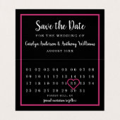 Moderne fotokalender slaat de datumkaart op visitekaartje (Binnenkant ongevouwen)