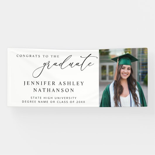 Moderne fotokalligrafie Afstuderen banner - wit (Horizontaal)