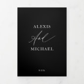 Moderne fotokalligrafie All-in-One bruiloft uitnod Drieluik Programma (Cover)