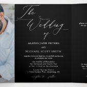 Moderne fotokalligrafie All-in-One bruiloft uitnod Drieluik Programma (Binnenkant midden)