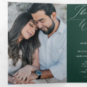 Moderne fotokalligrafie All-in-One bruiloft uitnod Drieluik Programma (Binnenzijde eerst)