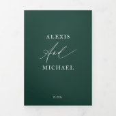 Moderne fotokalligrafie All-in-One bruiloft uitnod Drieluik Programma (Cover)