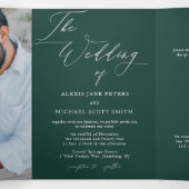 Moderne fotokalligrafie All-in-One bruiloft uitnod Drieluik Programma (Binnenkant midden)