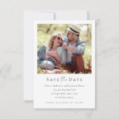 Moderne fotokalligrafie bruiloft save the date (Voorkant)