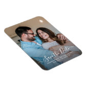 Moderne fotokalligrafie bruiloft Save the Date Magneet (Rechterzijde)