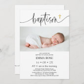 Moderne fotokalligrafie doop kaart (Voorkant / Achterkant)