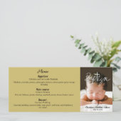 Moderne fotokalligrafie kruist religieuze doop menu (Staand voorkant)