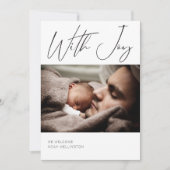 Moderne fotokalligrafie Pas kleuren geboorte aan Aankondiging (Voorkant)