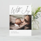 Moderne fotokalligrafie Pas kleuren geboorte aan Aankondiging (Staand voorkant)