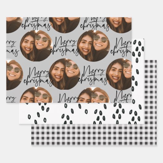 Moderne fotokerstvakantie-verpakkingspapier  inpakpapier vel (Set)