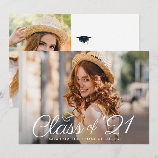 Moderne fotoklas van 2021 afstudeerder aankondigin aankondiging (Voorkant / Achterkant)
