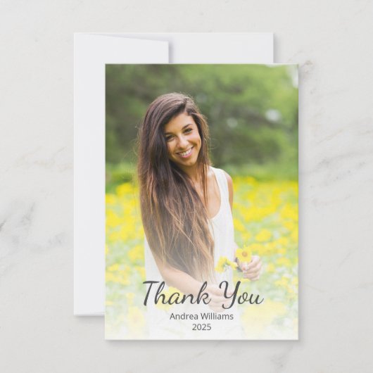 Moderne fotoklas van Afstuderen 2025 Bedankkaart (Voorkant)