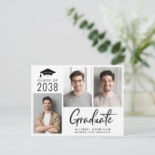 Moderne fotoklas van het afstudeerfeest van 2025 uitnodiging briefkaart (Staand voorkant)