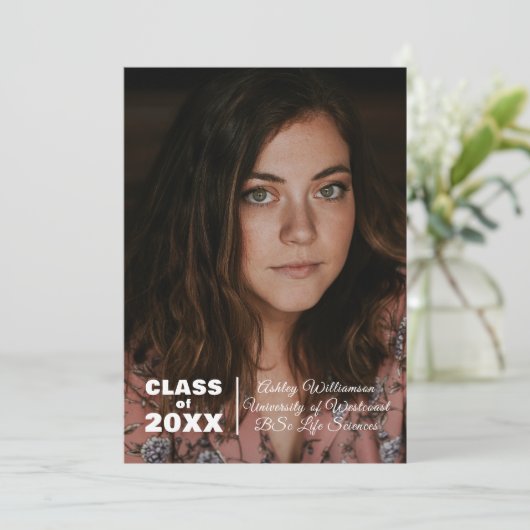 Moderne fotoklasse 20XX Afstuderen Aankondiging (Staand voorkant)