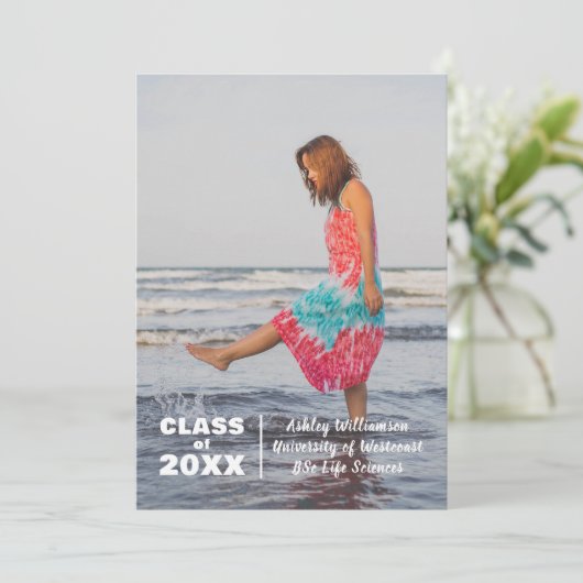 Moderne fotoklasse 20XX Afstuderen Aankondiging (Staand voorkant)