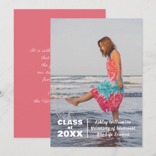 Moderne fotoklasse 20XX Afstuderen Aankondiging (Voorkant / Achterkant)