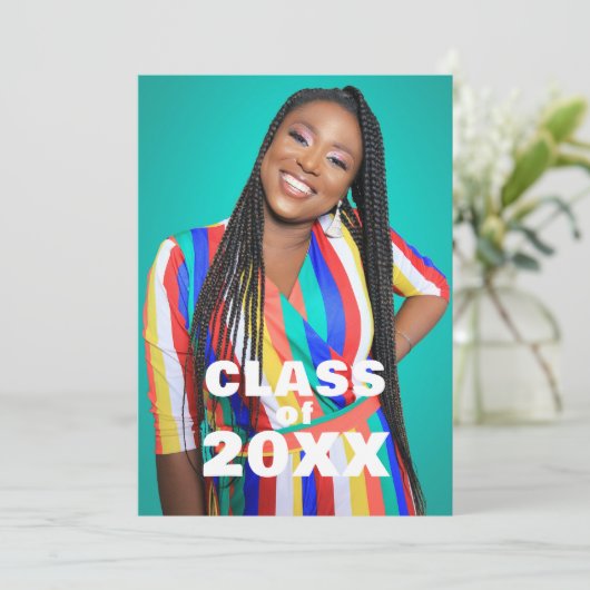 Moderne fotoklasse 20XX Afstuderen Aankondiging (Staand voorkant)