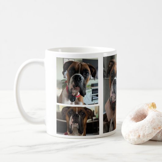 Moderne fotoklassieker mok met huisdier, 325 ml (Met donut)