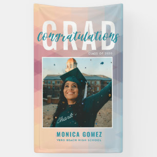 Moderne fotokleurige Ombre Graduparty Spandoek