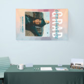 Moderne fotokleurrijke ombre Graduation Party Spandoek (Beurs)