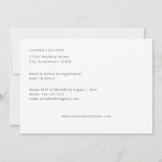 Moderne fotokoppels — Shower-uitnodiging Kaart (Achterkant)