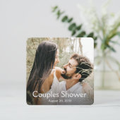 Moderne fotokoppels — Shower-uitnodiging Kaart (Staand voorkant)