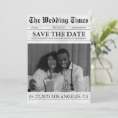 Moderne fotokrant bruiloft opslaan van de datum kaart (Staand voorkant)