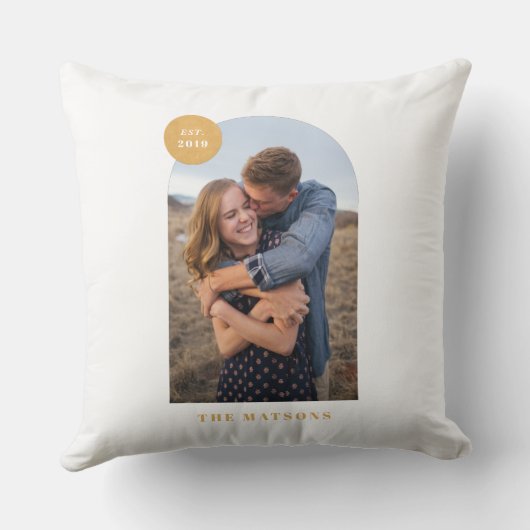 Moderne fotokussen met boogframe - Geel Kussen (Achterkant)