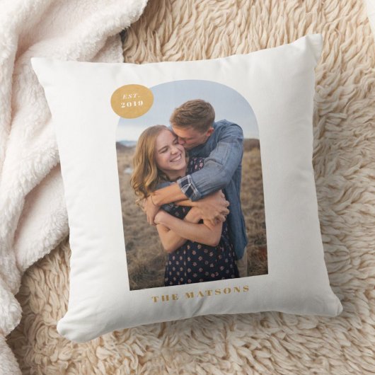 Moderne fotokussen met boogframe - Geel Kussen