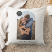 Moderne fotokussen met boogframe op zwart kussen (Deken)