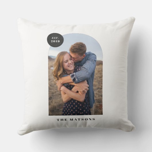 Moderne fotokussen met boogframe - Zwart Kussen (Achterkant)