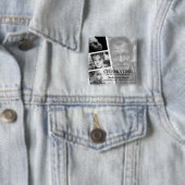 Moderne fotolevensverhaalcollage rouwceremonie vierkante button 5,1 cm (In situ)