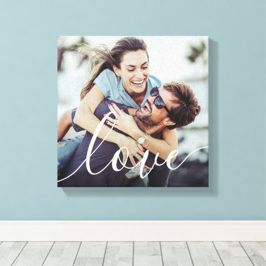 Moderne Fotoliefde Script Canvas Afdruk (Insitu (Houten vloer))