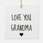 Moderne fotoliefde voor grootmoeder beste kerstcad keramisch ornament (Achterkant)