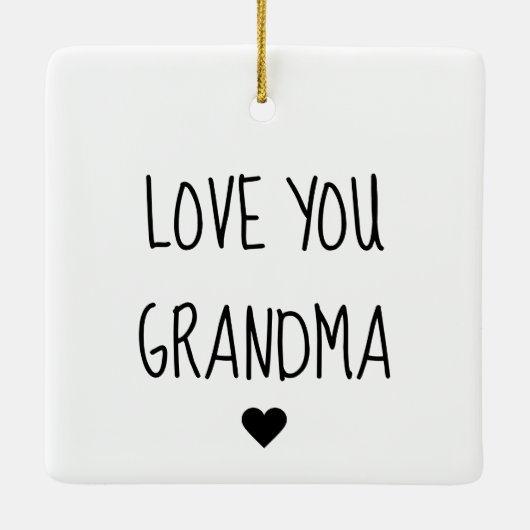 Moderne fotoliefde voor grootmoeder beste kerstcad keramisch ornament (Achterkant)