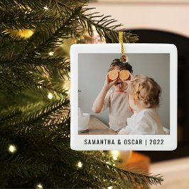 Moderne fotoliefde voor grootmoeder beste kerstcad keramisch ornament