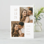 Moderne fotolijst plat Save The Date kaart (Staand voorkant)